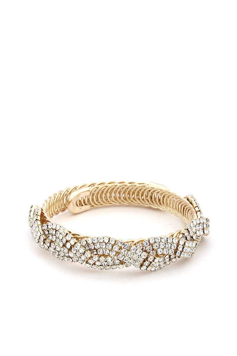 Flexible Rhinestone Metal Bracelet