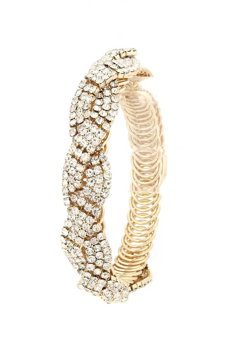 Flexible Rhinestone Metal Bracelet