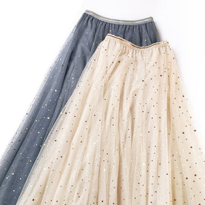 2019 New Tulle Skirts For Women Fashion Shining Star Mesh Tutu Skirt