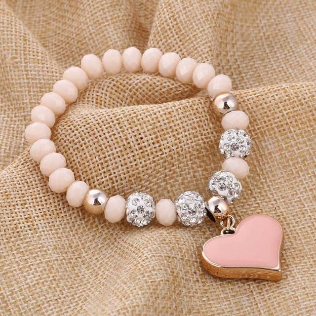 GR Jewelry Best Friends Gift For Children Imitation Pearl Bracelet Women Geometric Charms