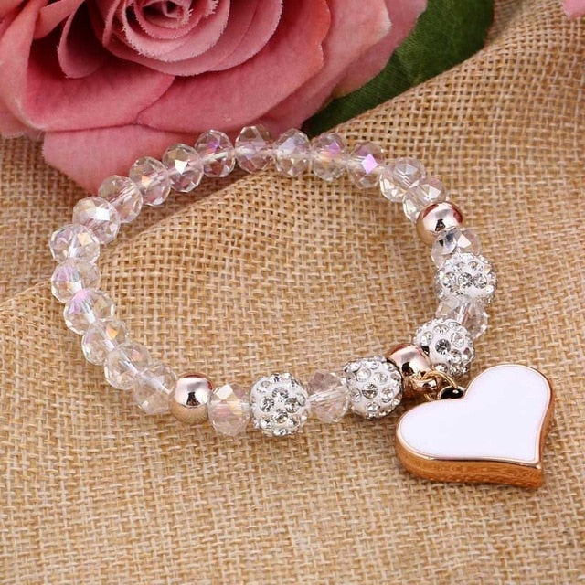 GR Jewelry Best Friends Gift For Children Imitation Pearl Bracelet Women Geometric Charms