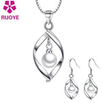 New Fashion Pearl Pendant Earring Set Bijoux Femme