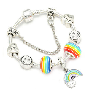 BAOPON Vintage Silver Color Charms Bracelets for Women DIY Crystal Beads Fine Bracelets