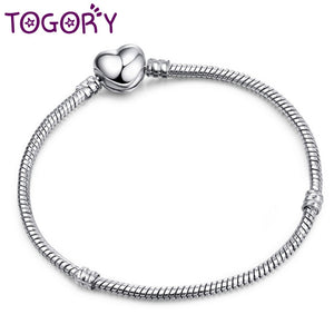 TOGORY New Fashion Crystal & Glass Sunflower Dangles Charm Bracelet Fit Snake Chain