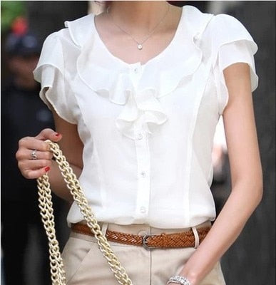 Women Chiffon Top Lace Casual Shirt Ladies Sleeveless plus S-5XLO