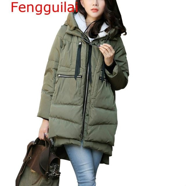 Fengguilai Large Size M-5XL Women's Winter Cotton Coat