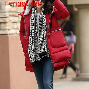 Fengguilai Large Size M-5XL Women's Winter Cotton Coat