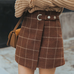 2019 Women'S Ulzzang Autumn And Winter Harajuku Thickened Woolen Plaid Skirt