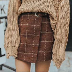 2019 Women'S Ulzzang Autumn And Winter Harajuku Thickened Woolen Plaid Skirt