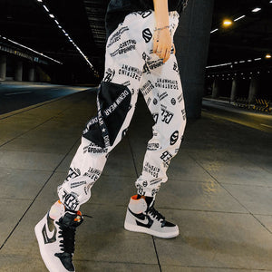 Camouflage Streetwear Cargo Pants Women Casual Joggers Black High Waist Loose Trousers