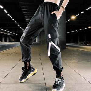 Camouflage Streetwear Cargo Pants Women Casual Joggers Black High Waist Loose Trousers