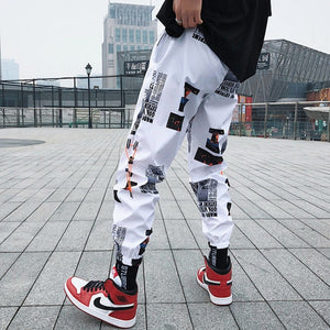 Camouflage Streetwear Cargo Pants Women Casual Joggers Black High Waist Loose Trousers