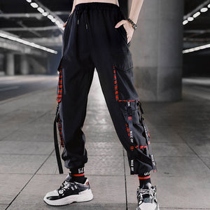 Camouflage Streetwear Cargo Pants Women Casual Joggers Black High Waist Loose Trousers