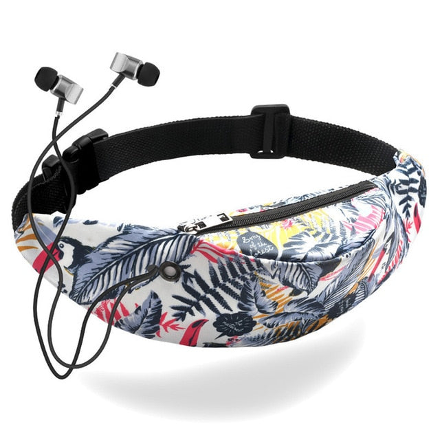 Floral Printing Waist Bags Sport Pocket Casual Multi-Purpose Handbags