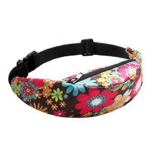 Floral Printing Waist Bags Sport Pocket Casual Multi-Purpose Handbags