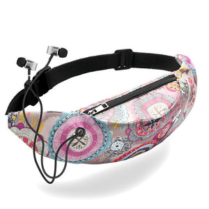 Floral Printing Waist Bags Sport Pocket Casual Multi-Purpose Handbags