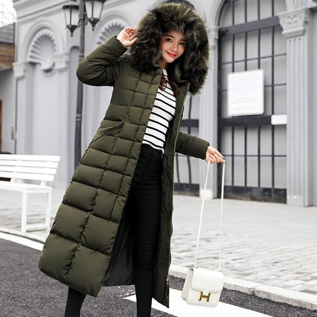 High Quality Long Winter Coat Hooded Faux Fur For Women