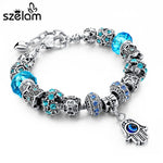 Szelam Charm Bracelets Red/Blue/Purple For Women Crystal Beads Evil Eye Bracelets