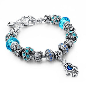 Szelam Charm Bracelets Red/Blue/Purple For Women Crystal Beads Evil Eye Bracelets