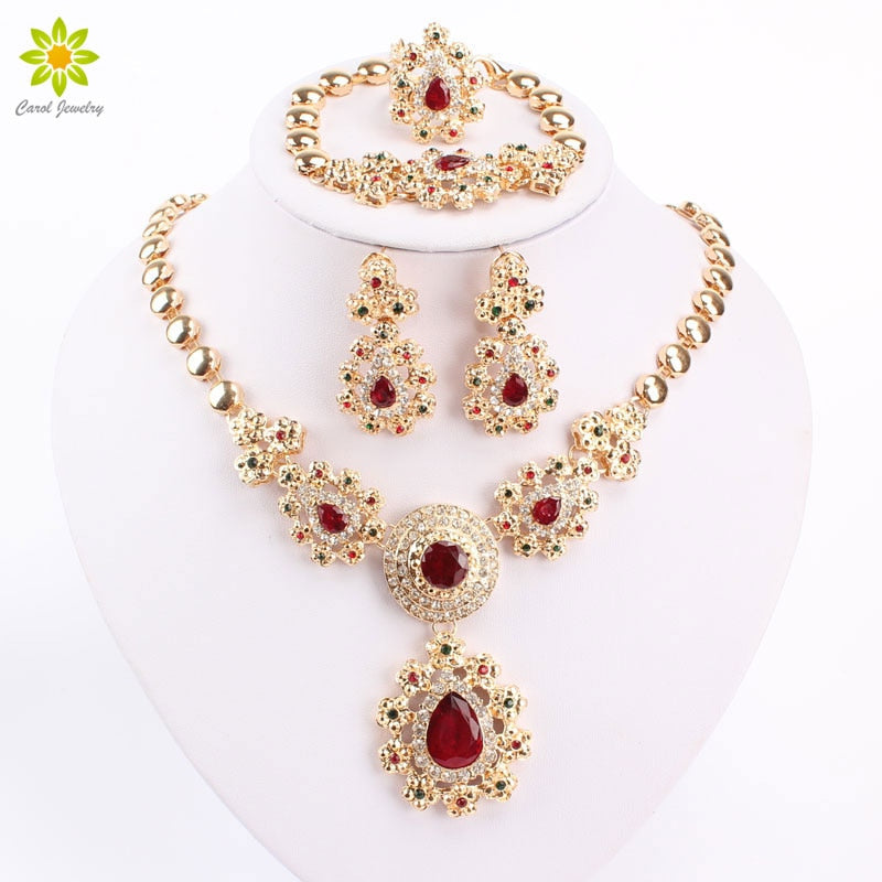 Fine Jewelry Sets For Women Wedding Accessories African Beads Gold Color