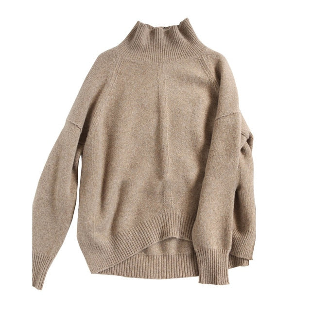 BELIARST Autumn and Winter New Cashmere Sweater Women's High-Neck Pullover