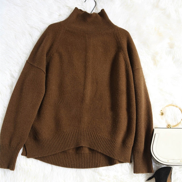 BELIARST Autumn and Winter New Cashmere Sweater Women's High-Neck Pullover