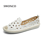 Casual SWONCO Women's Flats Shoe Embroidery Fisherman Spring Summer Comfortable