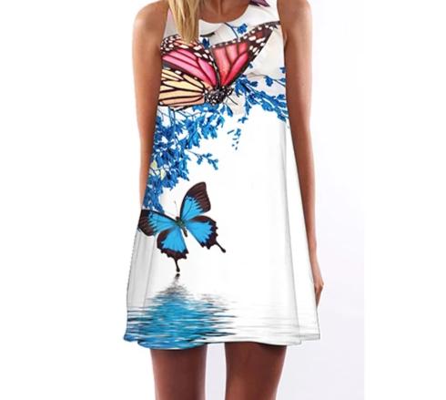 Women Floral Print Chiffon Dress