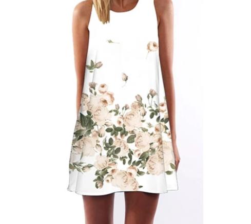 Women Floral Print Chiffon Dress