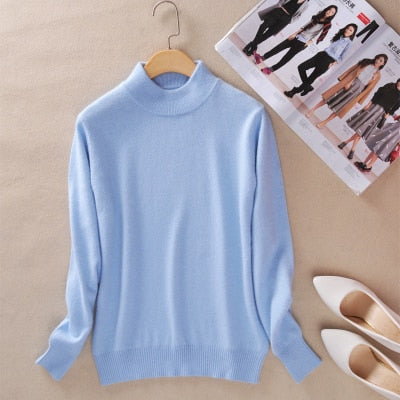 Zocept High-Quality Cashmere Wool Sweater Women Fashion Autumn Winter