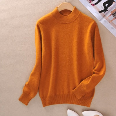 Zocept High-Quality Cashmere Wool Sweater Women Fashion Autumn Winter