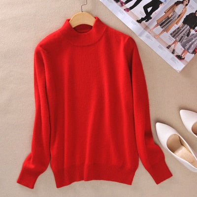 Zocept High-Quality Cashmere Wool Sweater Women Fashion Autumn Winter