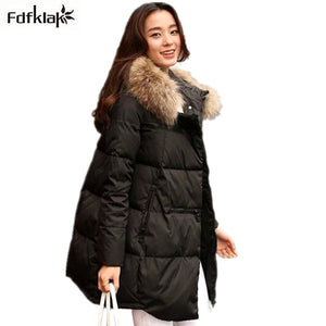 Winter Jacket Women Down  Hooded Long And Fashionable