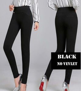 Winter Warm High Elastic Waist Casual Stretch Pants Skinny Pencil S-6XL