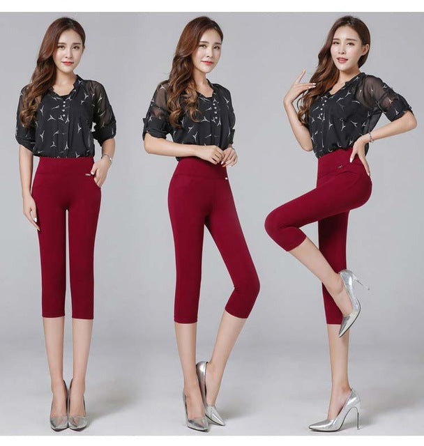 Winter Warm High Elastic Waist Casual Stretch Pants Skinny Pencil S-6XL