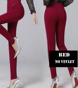 Winter Warm High Elastic Waist Casual Stretch Pants Skinny Pencil S-6XL