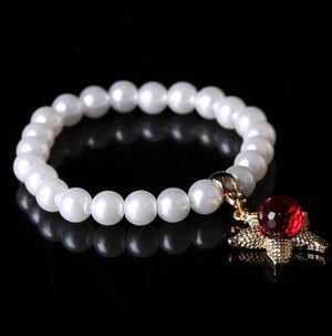 GR Jewelry Best Friends Gift For Children Imitation Pearl Bracelet Women Geometric Charms