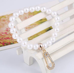 GR Jewelry Best Friends Gift For Children Imitation Pearl Bracelet Women Geometric Charms