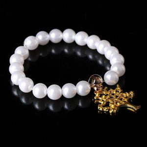 GR Jewelry Best Friends Gift For Children Imitation Pearl Bracelet Women Geometric Charms