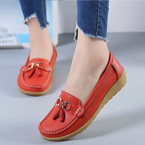 Women Shoes Flats Cut Out Leather Casual Breathbale Moccains