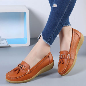 Women Shoes Flats Cut Out Leather Casual Breathbale Moccains