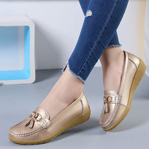 Women Shoes Flats Cut Out Leather Casual Breathbale Moccains