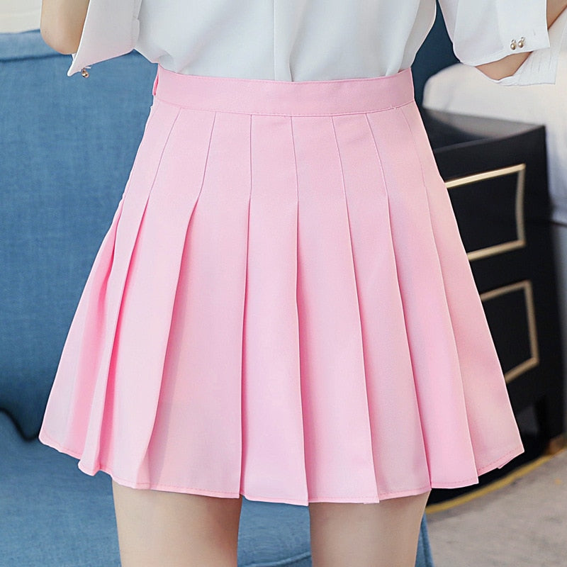 Stylish High Waist Mini Skirt Solid Colors For All Occasions