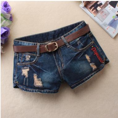 Denim Shorts For Women Sexy Mini Shorts Rivet Holes Low Waist