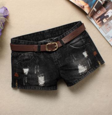 Denim Shorts For Women Sexy Mini Shorts Rivet Holes Low Waist