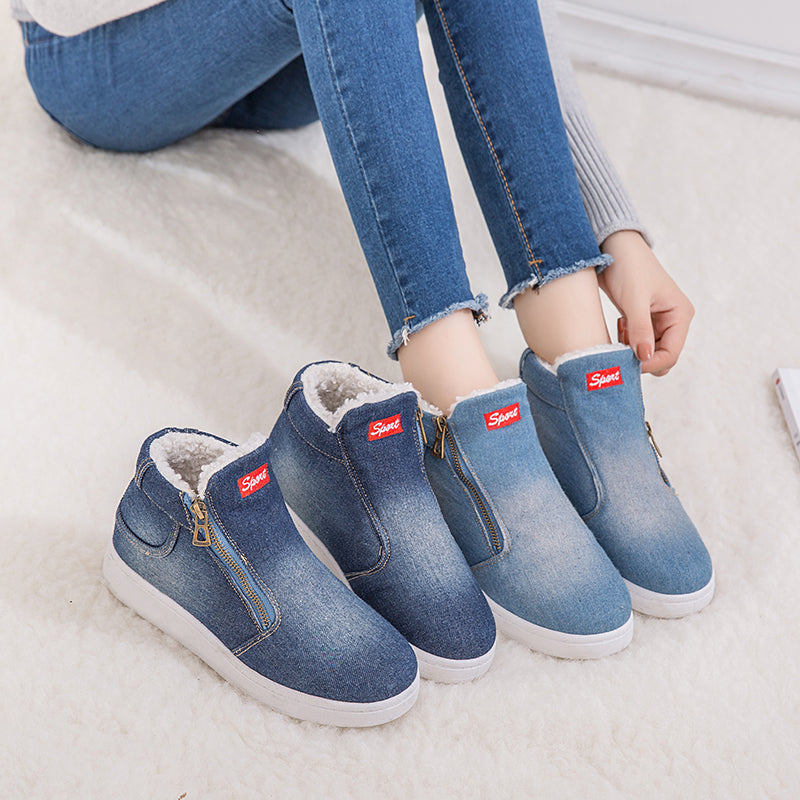 2019 New Winter Denim Short Boots