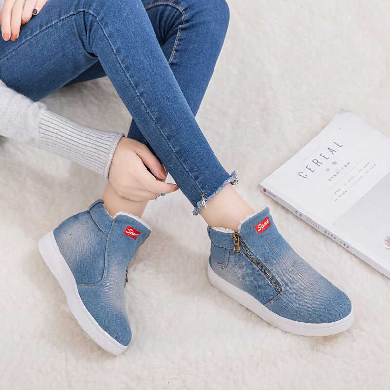 2019 New Winter Denim Short Boots