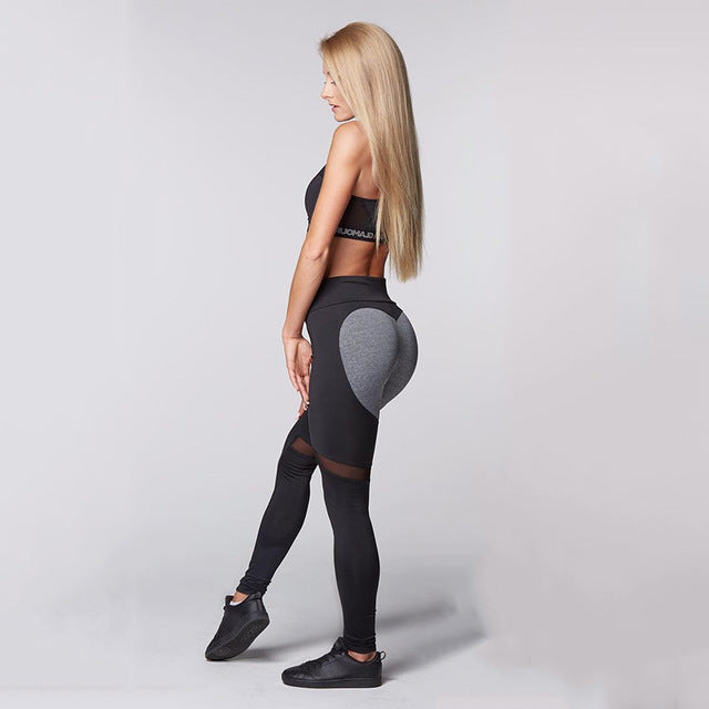 INITIALDREAM Sexy Heart Sporting Women Leggings