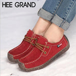 HEE GRAND Casual Flat Women Work Shoes Summer Lace-up Solid Loafers Creeper