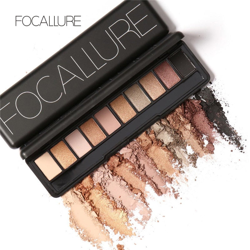 Focallure 10Pcs Makeup Palette Natural Eye Makeup Light Eye Shadow Makeup Shimmer Matte Eyeshadow Palette Set